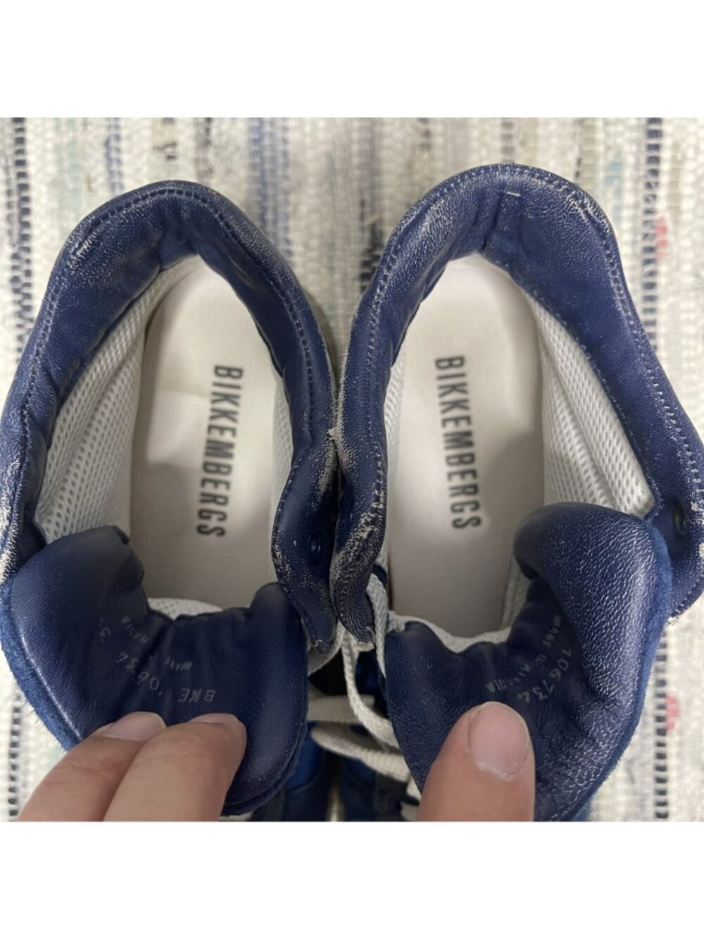 Bikkembergs Womens Blue Navy High-Top Sneakers Size 39 Lace-Up - Picture 8 of 12